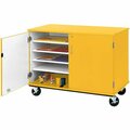 I.D. Systems 36'' Sun Yellow Slotted Storage Cart with Locking Door 80117F36042 538117F36042